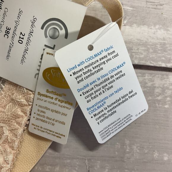 Trulife Naturalwear Mastectomy Bra Womens 38C Nude Beige Wireless 210 - Picture 7 of 13